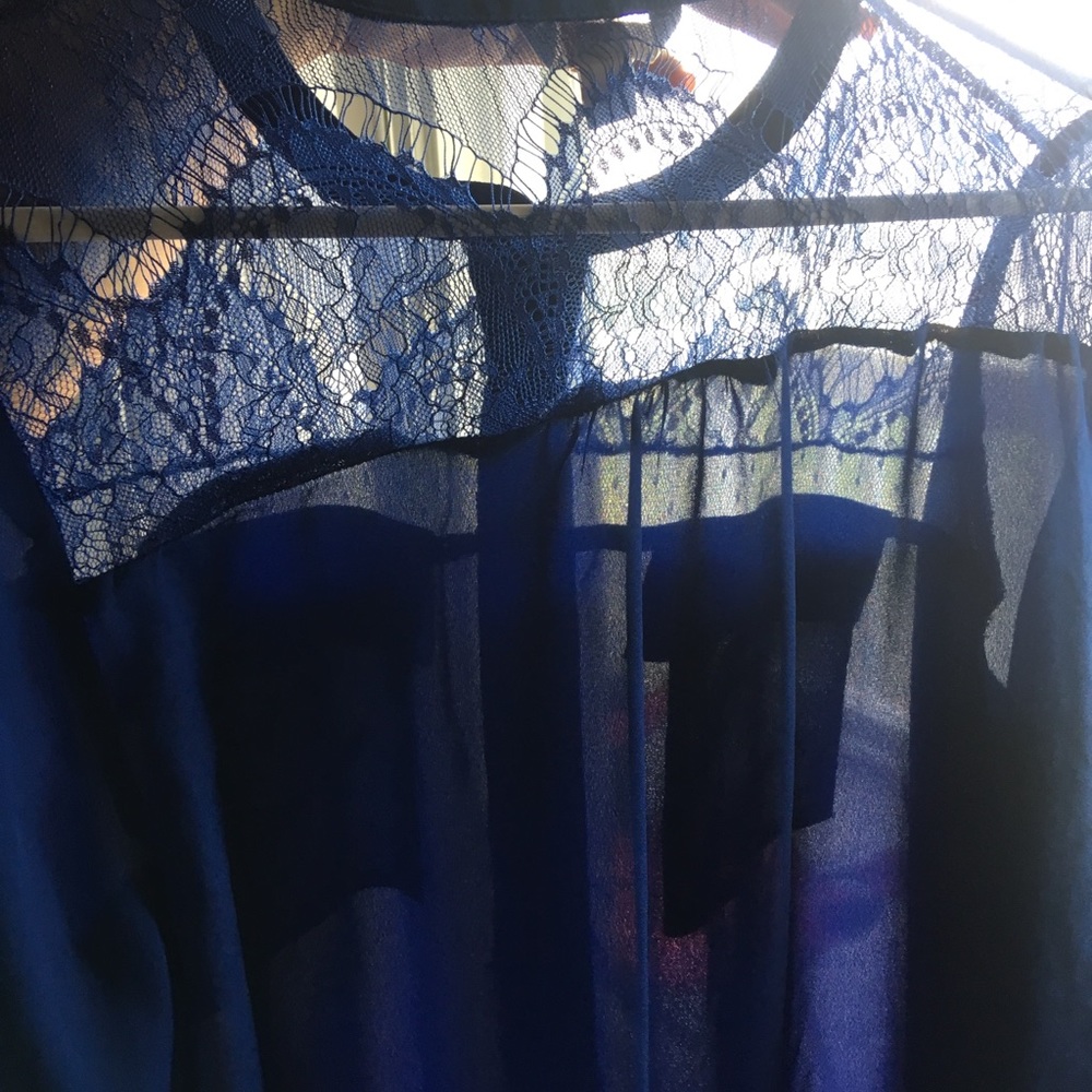 Gorgeous sheer blue blouse
